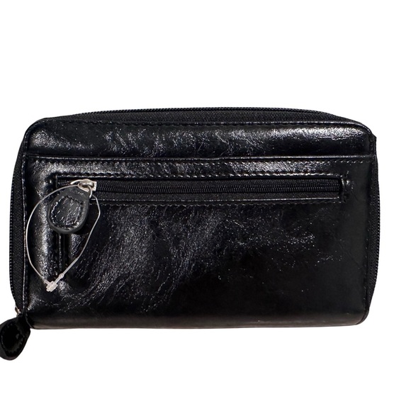 Faux Leather Black Wallet Organizer Built-In Calculator & Multiple Compartments - Picture 6 of 13